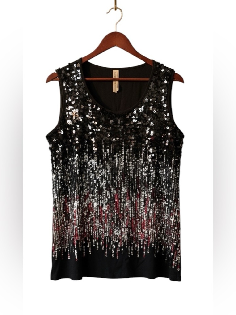 Penningtons Sequin Top Brown Black Silver Plus Size 2X